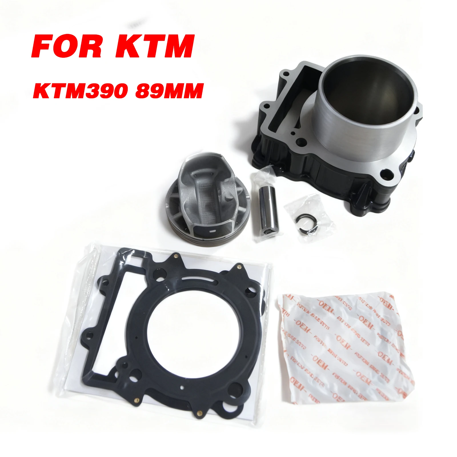 Kit de cilindro de gran cilindro de extremo superior de 89MM, junta de pistón de bloque adecuada para KTM390 KTM 390, piezas de repuesto para Moto