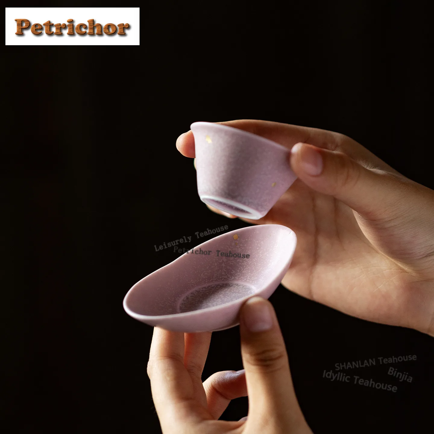 

Sprinkle Gold Purple Teacup Creative Tea Bowl Tea Pair Tea-tasting Smelling Cup Chazhan Master Cups Household Cafes Saucer Gift