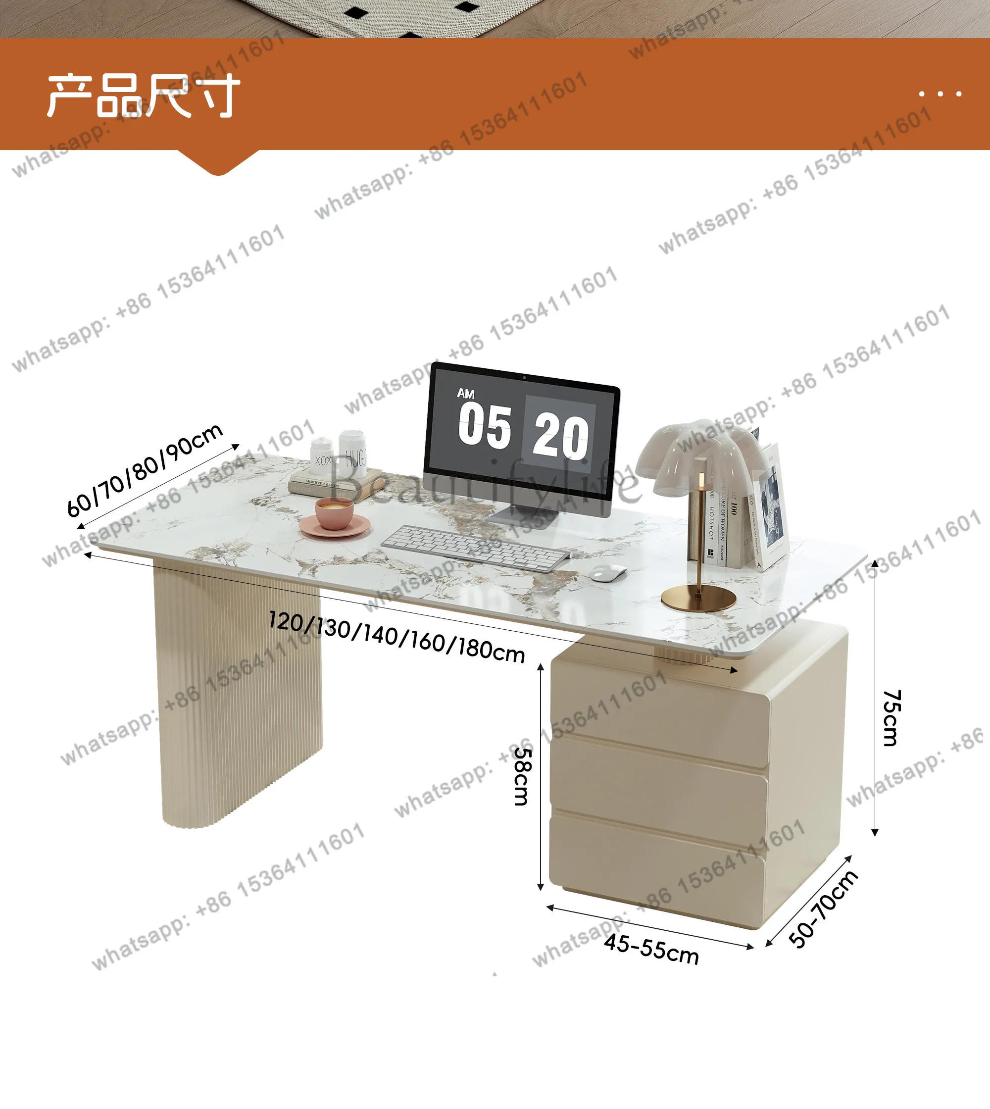 Design Reception Office Desk Modern Computer Decoration Drawer Storage Office Desk Aesthetic Display Scrivania Trendy Furniture 6