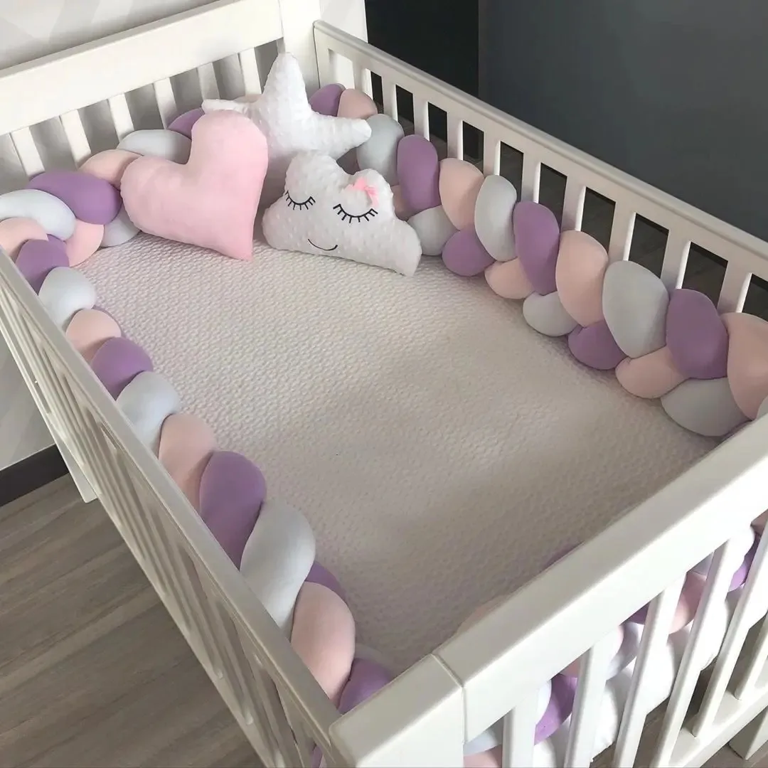 Paraurti per lettino neonato nodo cuscino per culla protezione in cotone cuscino per paraurti per culla cuscino per letto per bambini decorazione per camera da letto cuscino per biancheria da letto