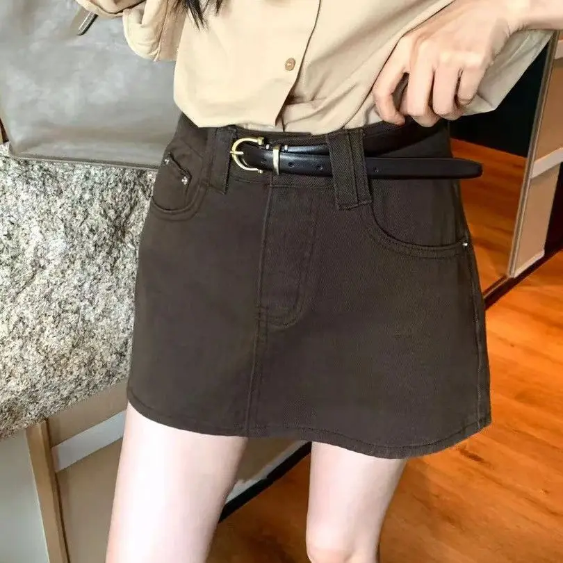 

Simple Vitality and Versatile Show Thin Denim Skirt 2026 Autumn Skirt