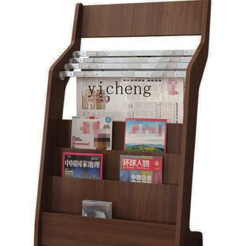 

XL book and newspaper rack Wooden information rack Storage publicity display rack Vertical