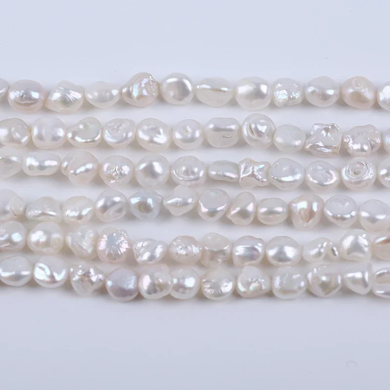 7-8mm white keshi pearl freshwater natrual irregular pearl beads for jewelry making 18cm short strands