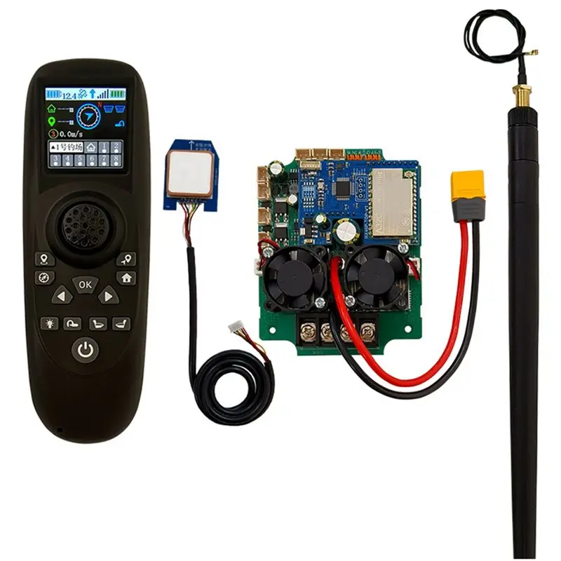 

AT82-RX40P-TXG7 Remote Control Set With Colored Screen Display Brushless Net-Pulling Boat GPS Module 2000-Meter Large Range