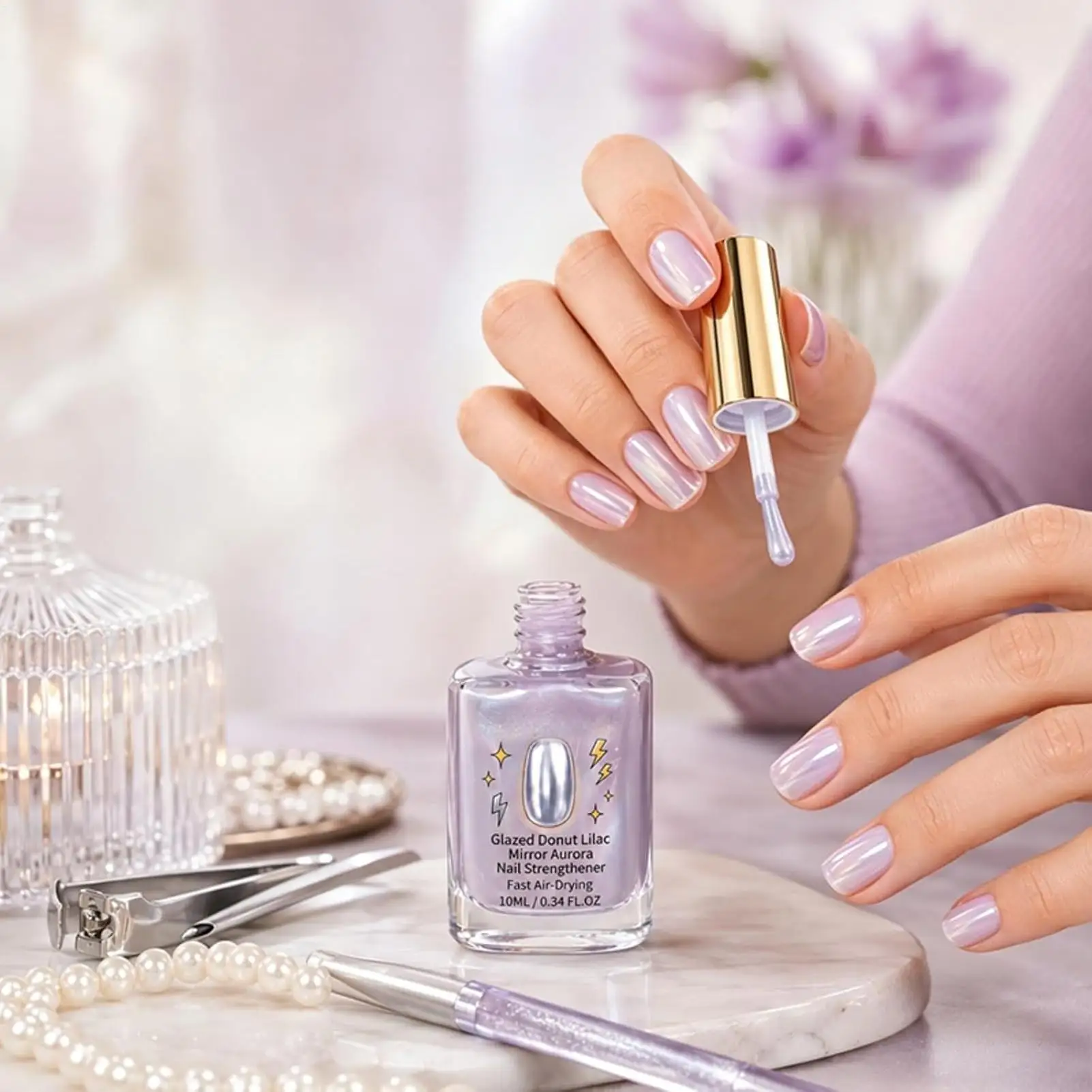 10 ml Nagelverstärker, 10 ml Maniküre-Reparatur- und Pflegegel, lila Nagellack, schnelltrocknender Nagelstärker, für DIY-Nageldesign. – Detail 7