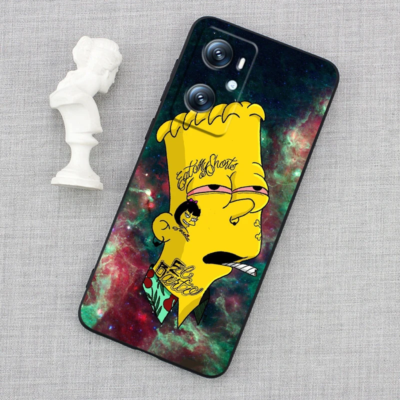 Casing ponsel kartun The Simpson untuk OPPO Find X6 X5 X3 A54S A5 A94 A16 A53S A57 A74 A72 A98 A78 A96 A9 5G hitam Funda