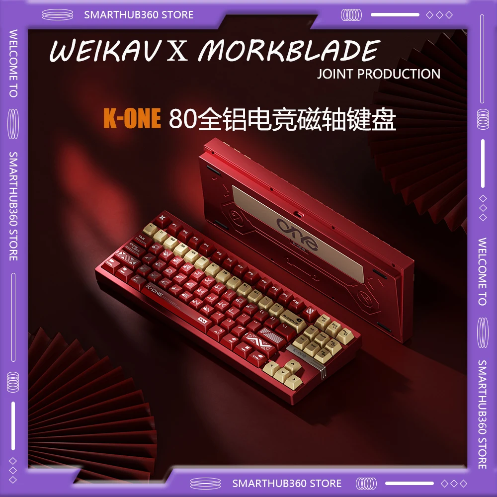 

Weikav Morkblade K-ONE80 клавиатура с магнитной осью, игровая беспроводная механическая клавиатура, комплект, трехрежимная настройка, аксессуары для ПК