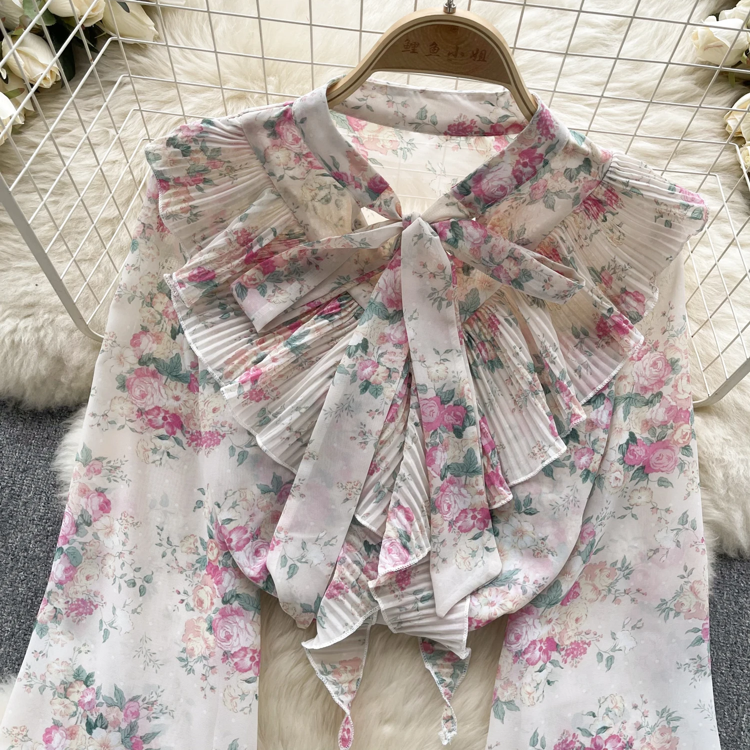 Women Chic Ruffle Bow Tank Top Sexy Korean Fashion Puff Long Sleeve Crop Top Summer Women Blouse