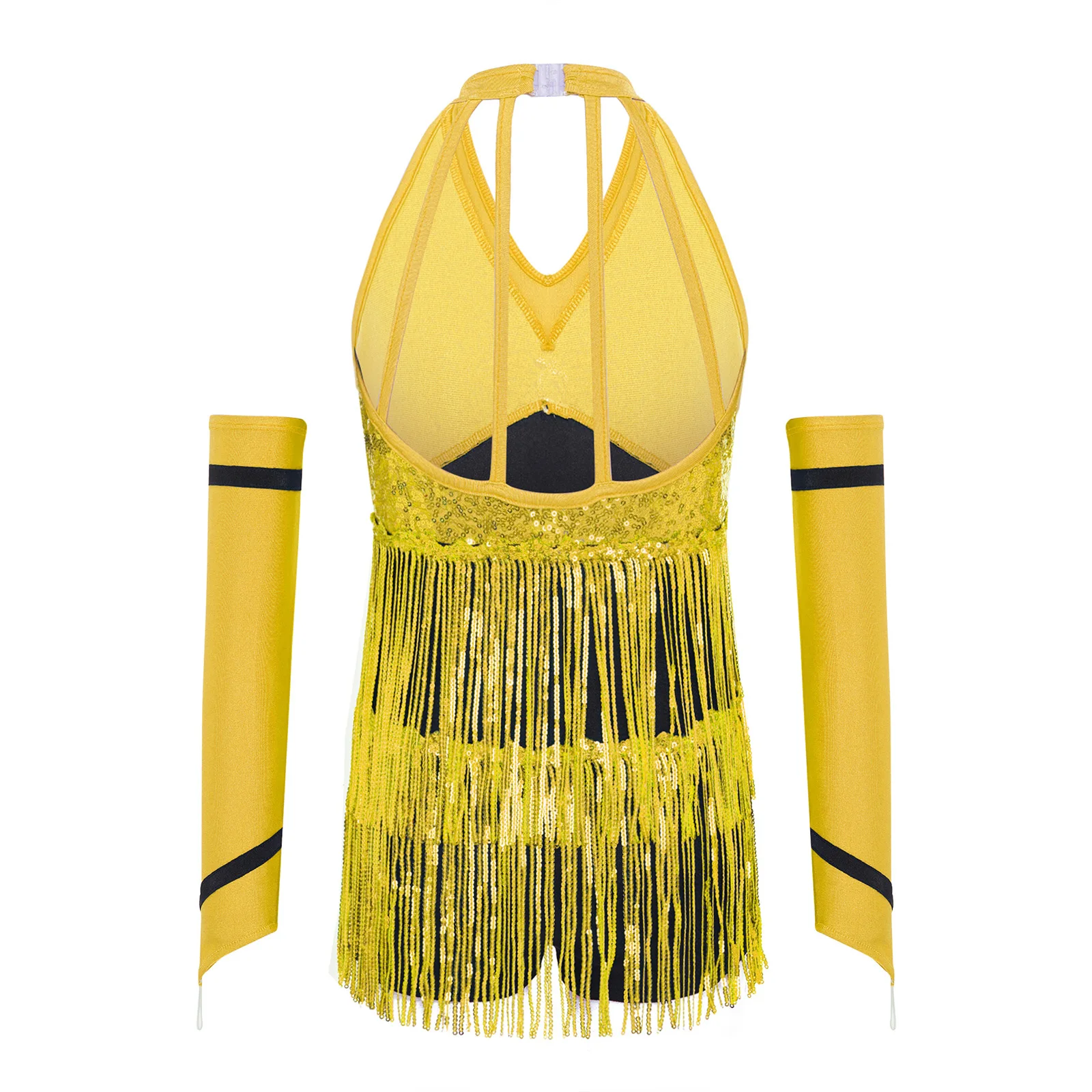 Dziecięcy strój gimnastyczny z frędzlami, do cha-cha, tanga, tańca latynoamerykańskiego, kombinezon z rękawiczkami, strój gimnastyczny, kombinezon do tańca jazzowego, na występy sceniczne.