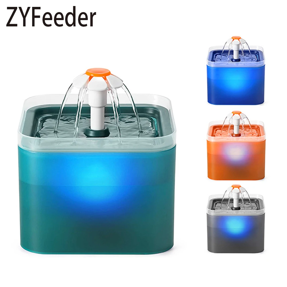 

2L Automatic Cats and Dogs Water Fountain with LED Lighting USB Pet Water Dispenser with Recirculate Filtring for Pet Feeder