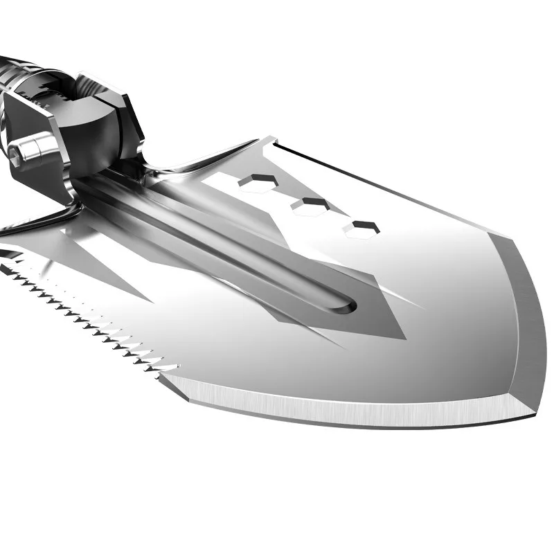 야외 접이식 삽 휴대용 다기능 캠핑 삽 생존 장비 알루미늄 합금 핸들 자기 방어 도구