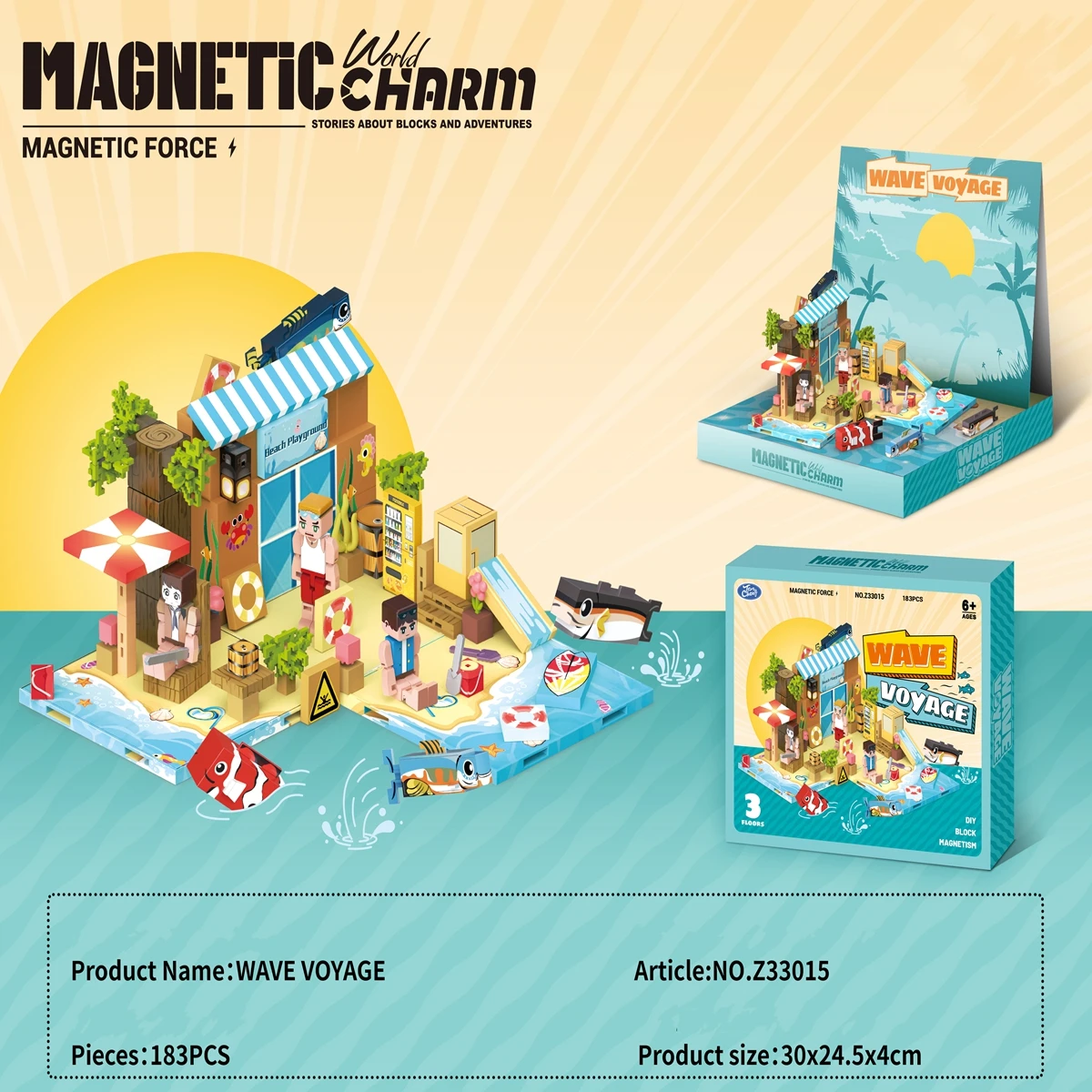 My 3D World Magnetic Building Blocks, Hunter + Cooking + Birthday Building Blocks Children's Toy Gift