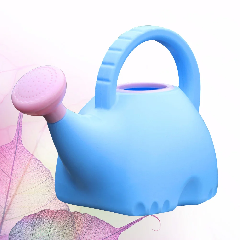 

1Pcs Kids Cartoon Elephant Watering Can 1.5L Durable Material Portable Handle Long Mouth Smooth Pour for Plants Bathing Garden