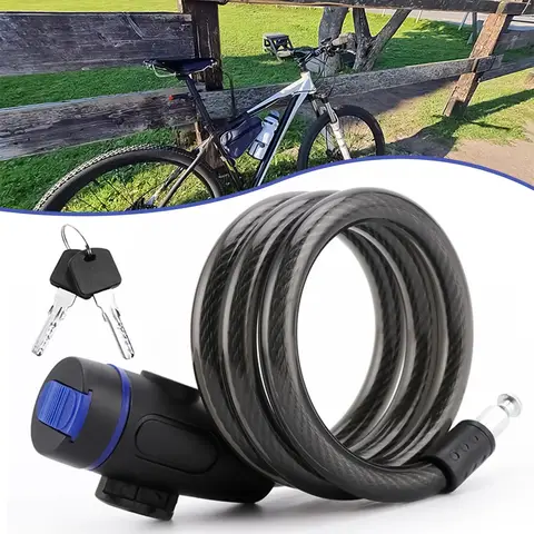 Heavy Duty Bicycle Cable Lock - Anti-Theft Steel Wire Lock With Mount Holder For Mountain Bike, Road Bike, Scooter & Outdoor Use