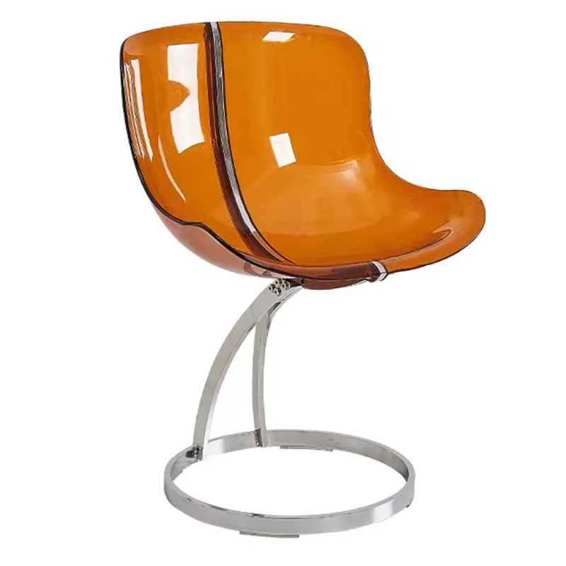 Transparent dining chair, high-end stool in the front desk lounge area of the hotel clubhouse