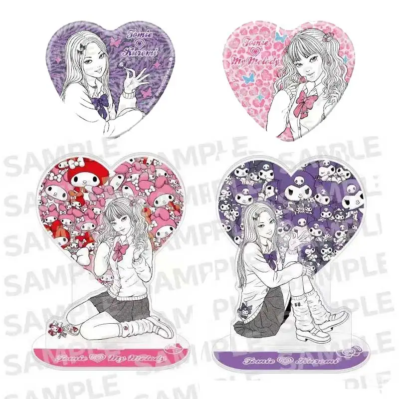 تومي تمثال Acg الديكور Junji Ito أنيمي الأجهزة الطرفية كورومي تومي الاكريليك حامل شكل قلب توميز ميلودي شارة معدنية اللعب