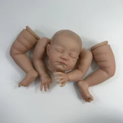 MRB 20 inch Already Painted Vinyl Reborn Doll Parts August Sleeping Baby 3D Painting Skin Visible Veins Soft Cloth Body Included
