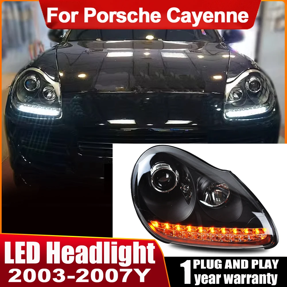 2PC LED Headlamp For Porsche Cayenne 2003 2004 2005 2006 2007 LED Headlight Upgrade Matrix Front Lights Assembly Car Accessories