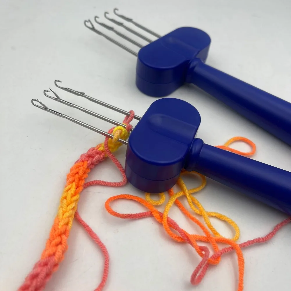 3/4 Latch Hook Yarn Crochet Hook Knitting Tool Plastic Portable Rope Braiding Tools Ergonomic Grip Crochet Hooks Cord Crafting