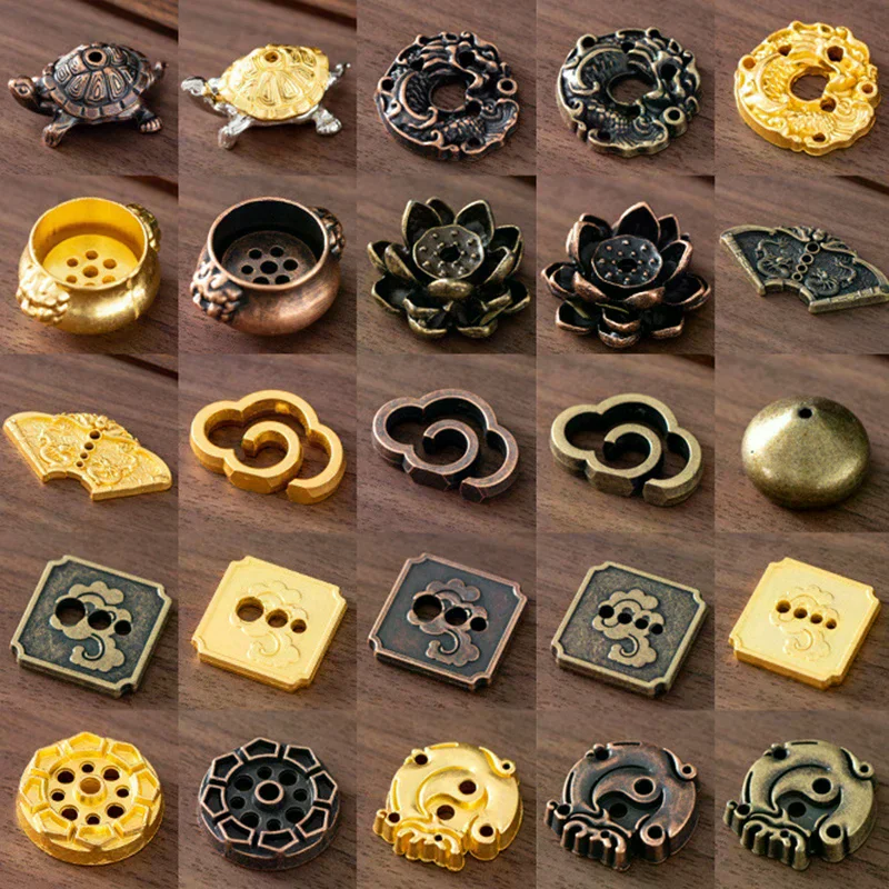 Incense Stick Holder Dragon Turtle Incense Burner Alloy Snail Statue Sculpture Mini Ornaments Brass Bronze Lotus Tabletop Decor
