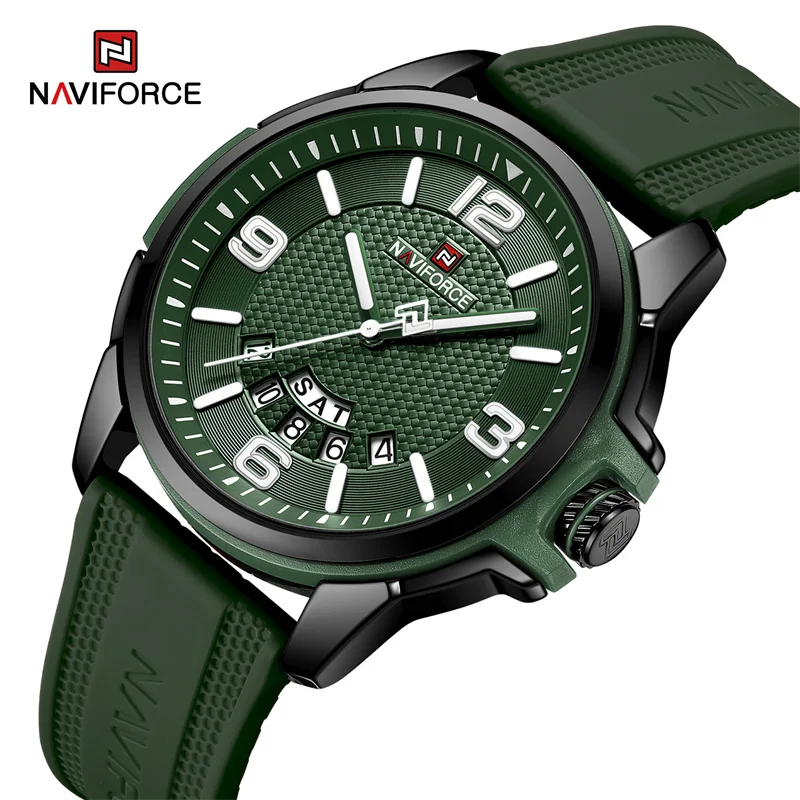 

NAVIFORCE New Men's Quartz Watches Silicone Band Waterproof Luminous Hour Sports Luxury Men's Wristwatch Relogio Masculino 2023