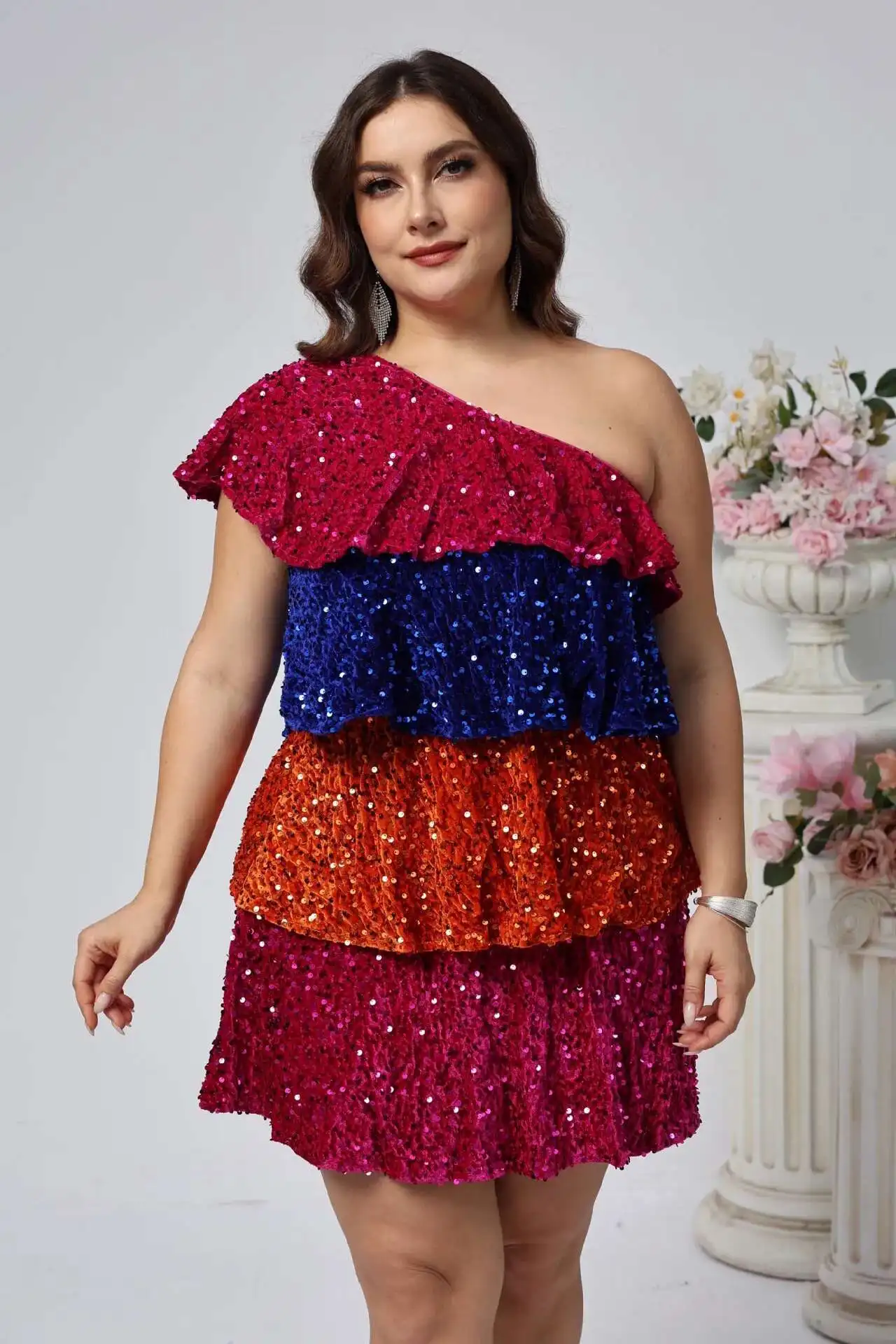 Large Size Dress Sequin Party Performance Costume Princess Dress Short Dress 2025 Dress 2025 Party Summer Elegantes Casual Y2k
