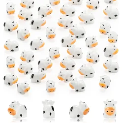 50 Pcs Mini Cow Figurines Resin Cow Miniature Animals Figurines Fairy Garden Miniature Moss Landscape DIY Crafts