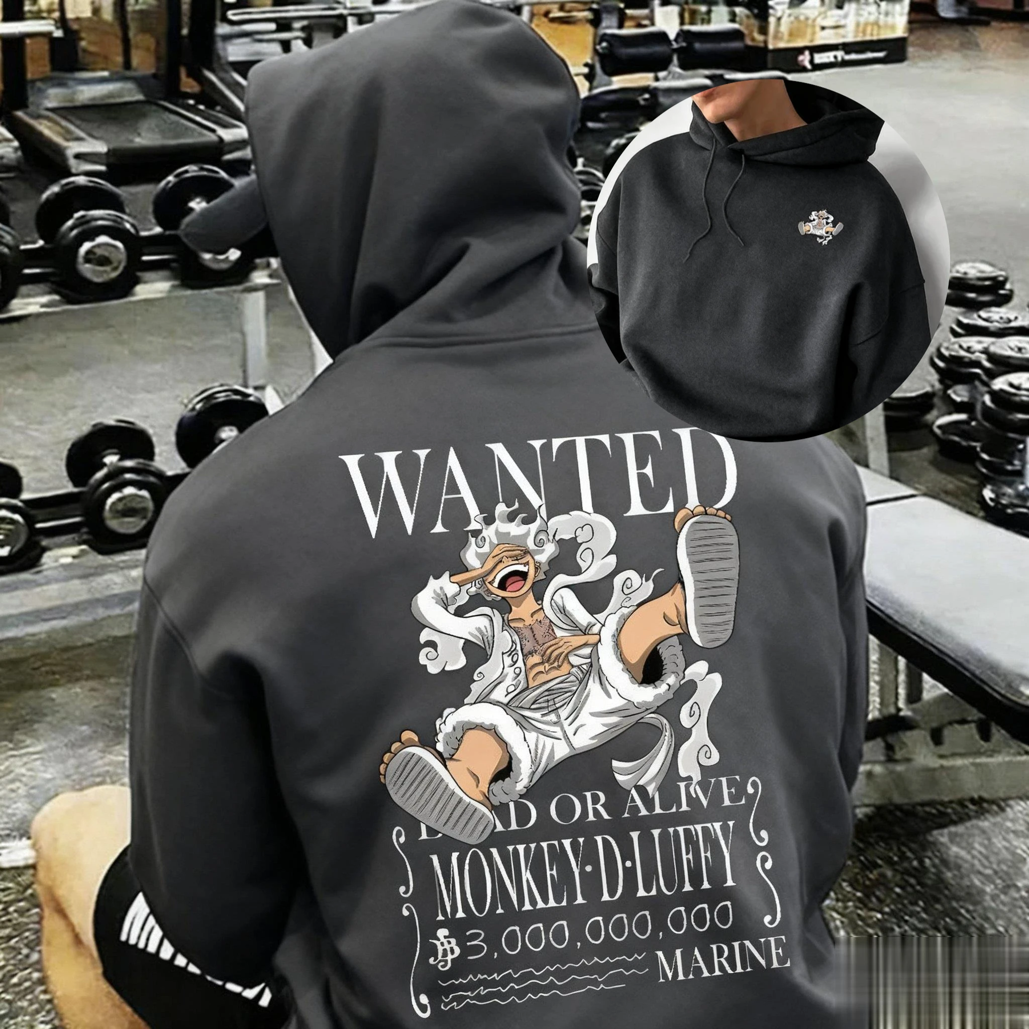 Sudadera con capucha con estampado de Anime de Luffy de una pieza de gran tamaño para hombre y mujer, ropa de calle informal holgada, jersey, moda de primavera y otoño Unisex