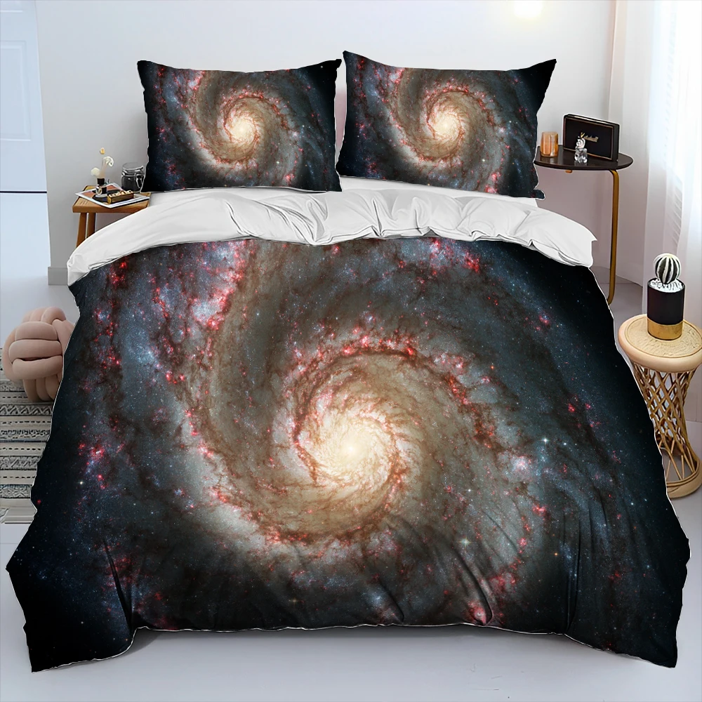 Imagem -05 - Galaxy Conjunto de Cama para Adultos Space Stars Consolador Capa de Edredão Cama Quilt Cover Fronha King And Queen Size