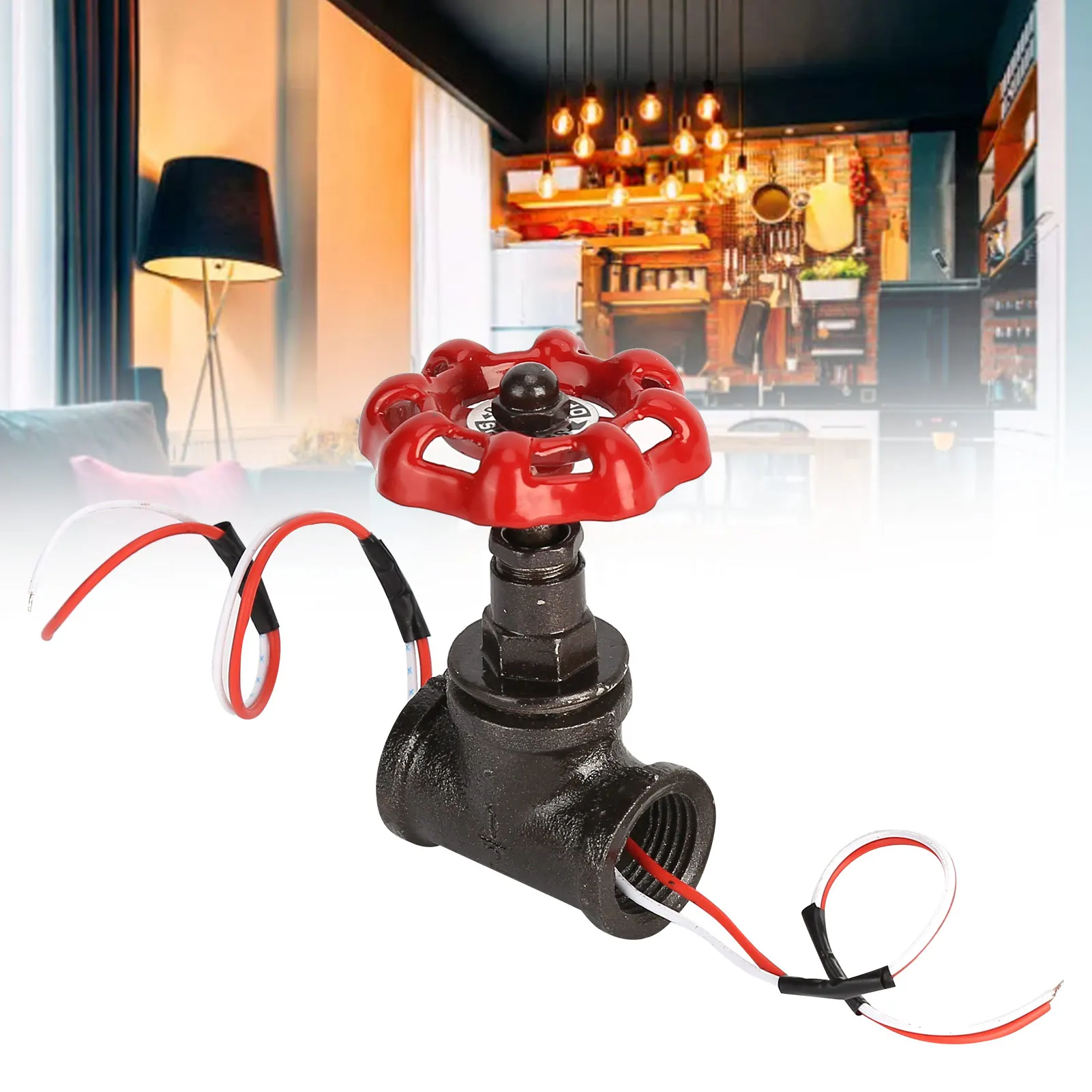 Retro Steampunk Style G1/2in Stop Valve Light  with Wire for Water Pipe Lamp Vintage Lamp Vintage Steampunk Valve