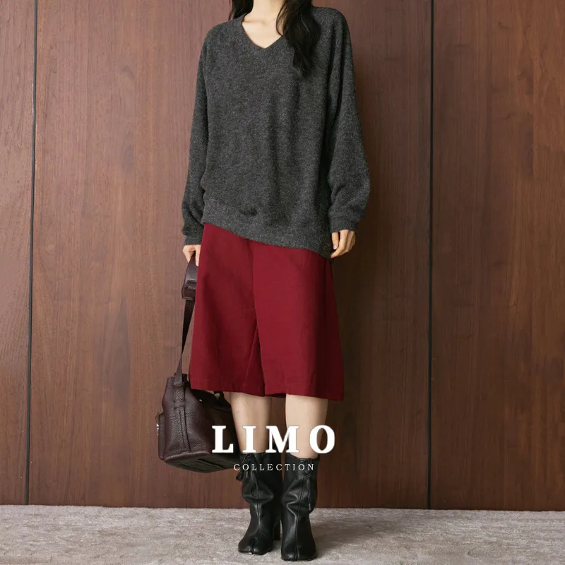 

LIMO 2025 весна лето вязаный кардиган в стиле ретро повседневный простой нейлоновый свитер дышащий удобный легкий для повседневной носки