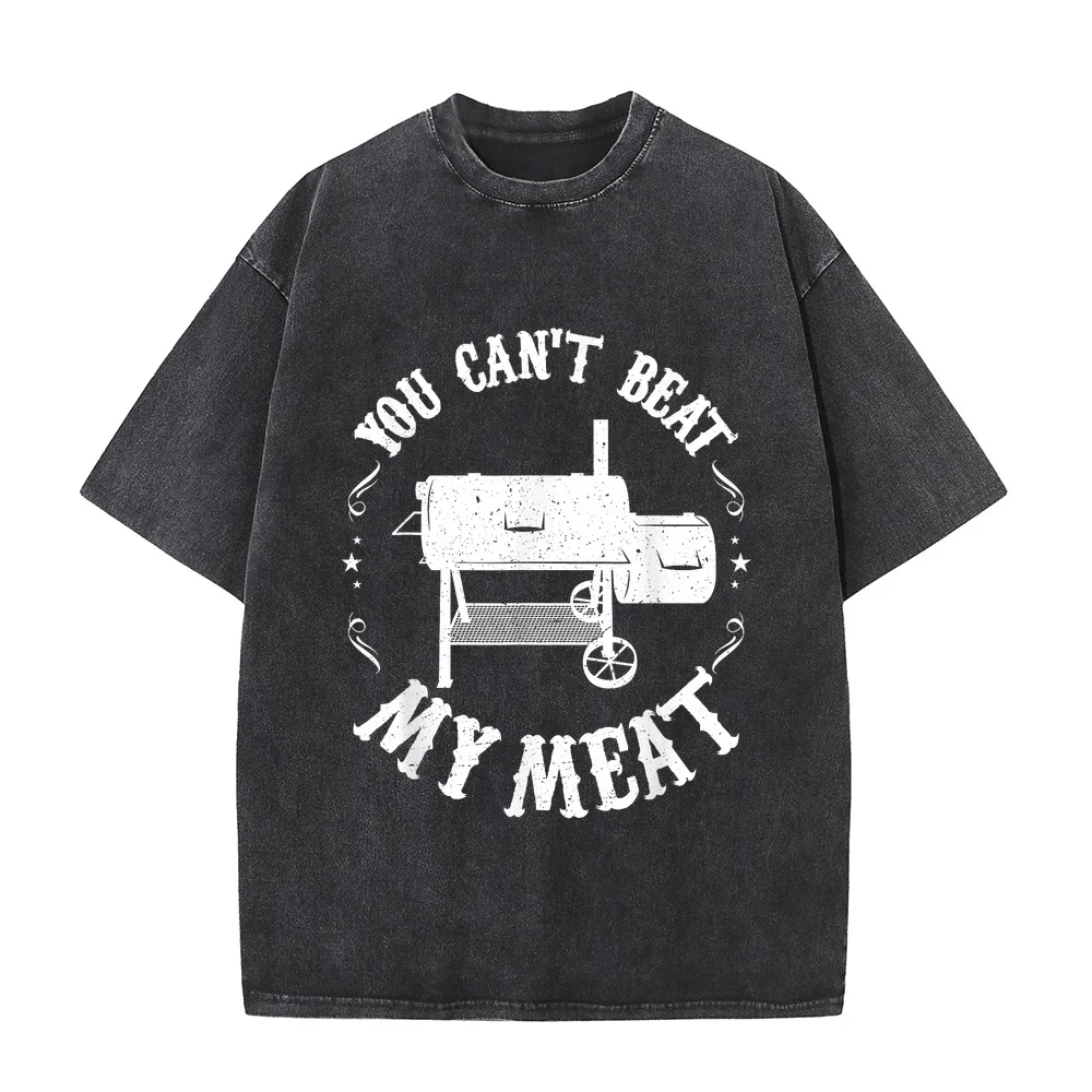 Men Cotton Short Sleeve T-Shirts Funny BBQ Pit Reverse Flow Smoker Accessory Dad Grill Gift T-Shirt Nouveautés Camisas Tops