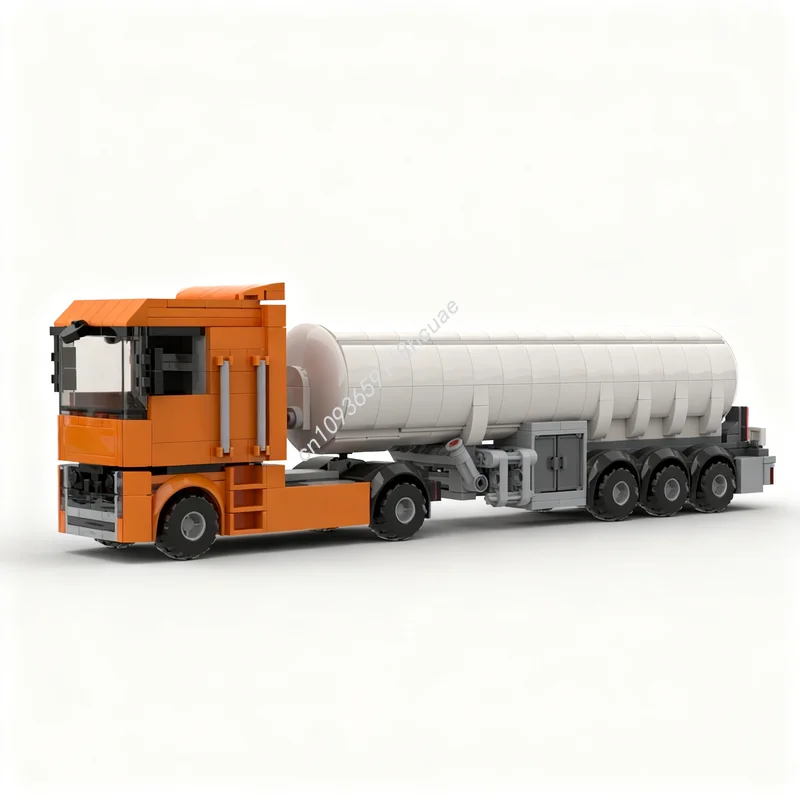 

455pcs MOC City Cargo Gas Tank Trailer Model Building Blocks Toys Architecture DIY Creative Christmas Gifts Education Idea