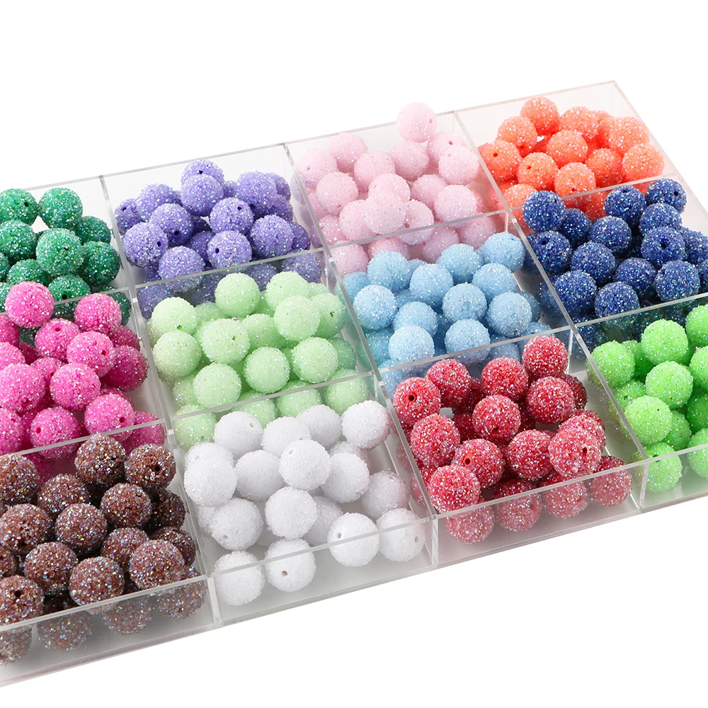 10pcs/Lot 16/18/20mm Sugar Sand Beads Acrylic Beads Spacer Beads DIY Accessories For Jewelry Making