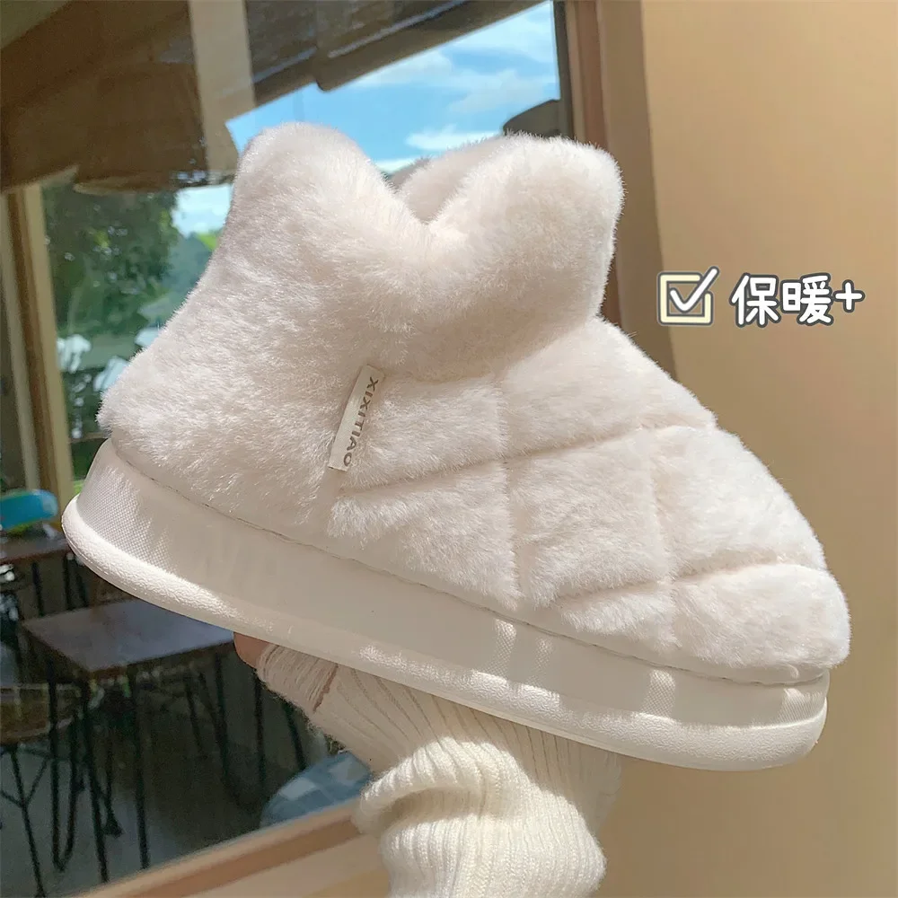 Women's Snow Boots 2024 New Winter Plush Anti Slip Warm Cotton Shoes Thick Soles Prevent Cold Increase Height Outdoor Snow Boots