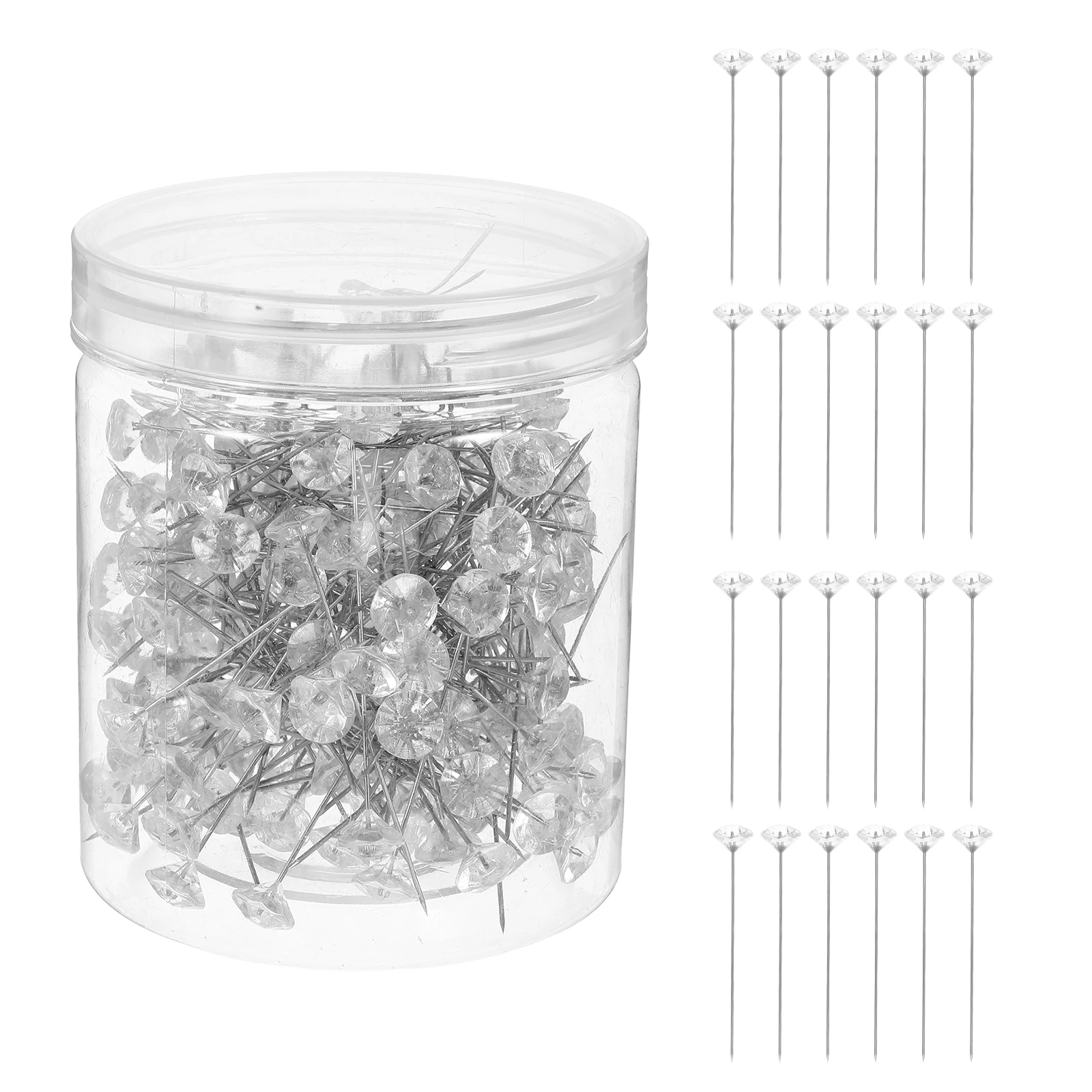 

Diamond-shaped Positioning Needle Jewelry Crystal Hairpins Brooch Transparent ABS Wedding Boutonniere Bride