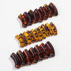 8/11mm Acrylic Leopard Print Curved Tube Beads 10pcs Bamboo Bend Loose Bead for DIY Bracelet Necklace Jewelry Making Accessories