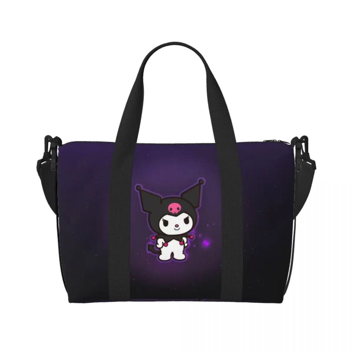 

Пляжная сумка-тоут с рисунком Куроми и черепом на заказ для женщин, очень большая сумка для спортзала с милым кроликом, аниме, дорожные сумки для покупок