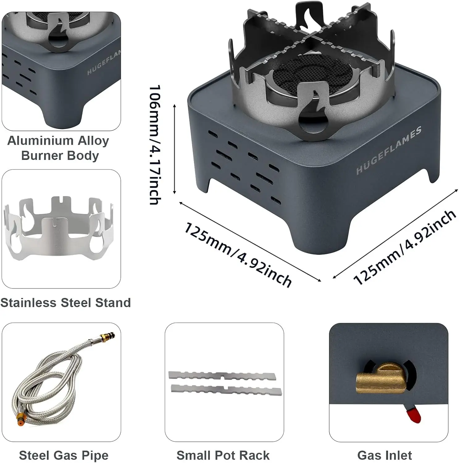 Propane Camping Stove with Carrying Case & Ignition Portable Gas Stove for Outdoor Camping BBQ Hiking