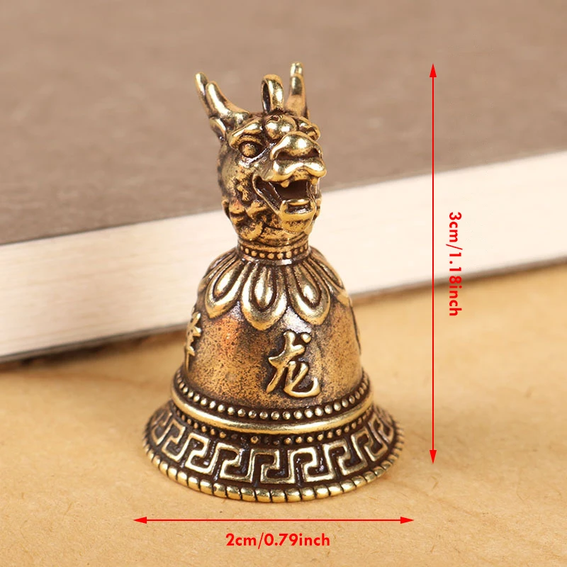 Chinese 12 Zodiac Animals Heads Bell Brass Keychain Pendants Jewelry Vintage Copper Feng Shui Car Key Chain Hanging Keyring Gift