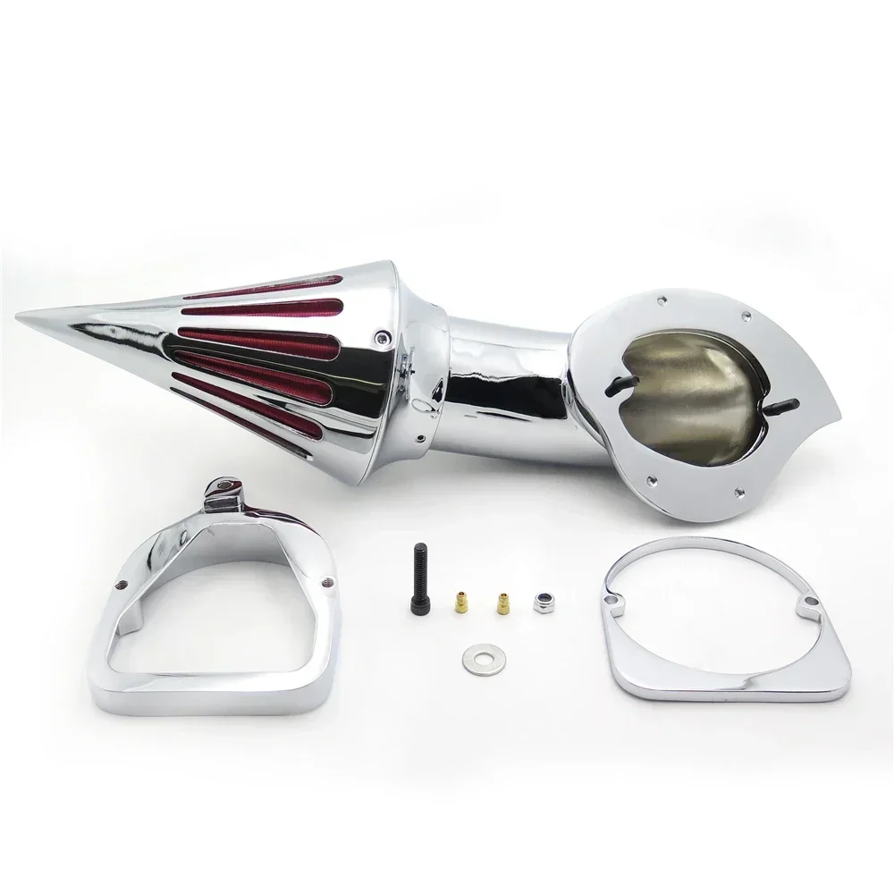 Chrome Spike Air Cleaner Kit Intake Filter for Honda Shadow Spirit/Ace 750 1998-2013 98 & UP Aftermarket Motorcycle Parts