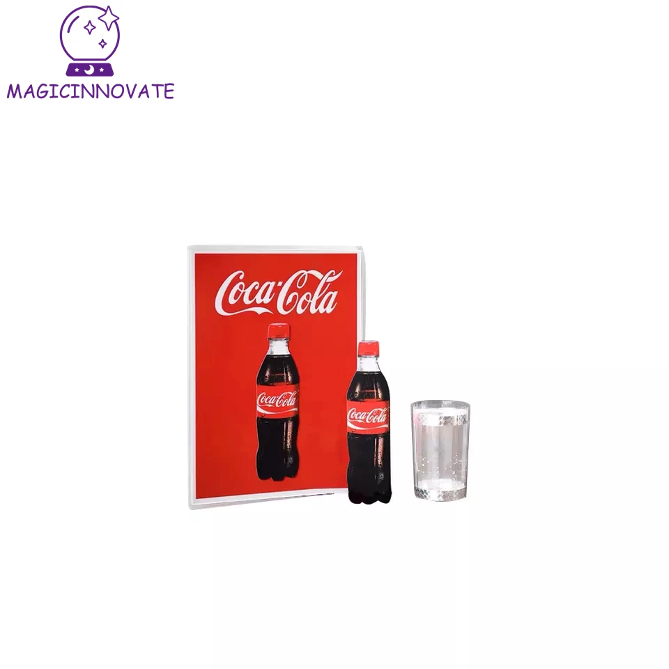 Stage Magic Props Coke Rhapsody with a Random Magic Gift Painting Becomes Cola And Then Silk Scarf Funny Magic Trick Joke Toys