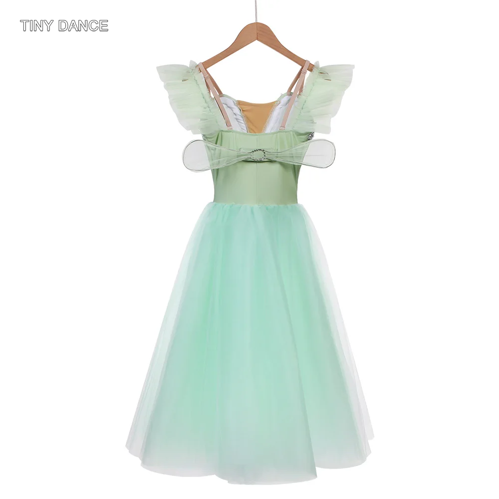 Schulterfreies, romantisches Tutu für Erwachsene und Mädchen, Performance-Ballett-Tanzkostüm, Spandex-Mieder mit langem, bauschigem Tutu 20027