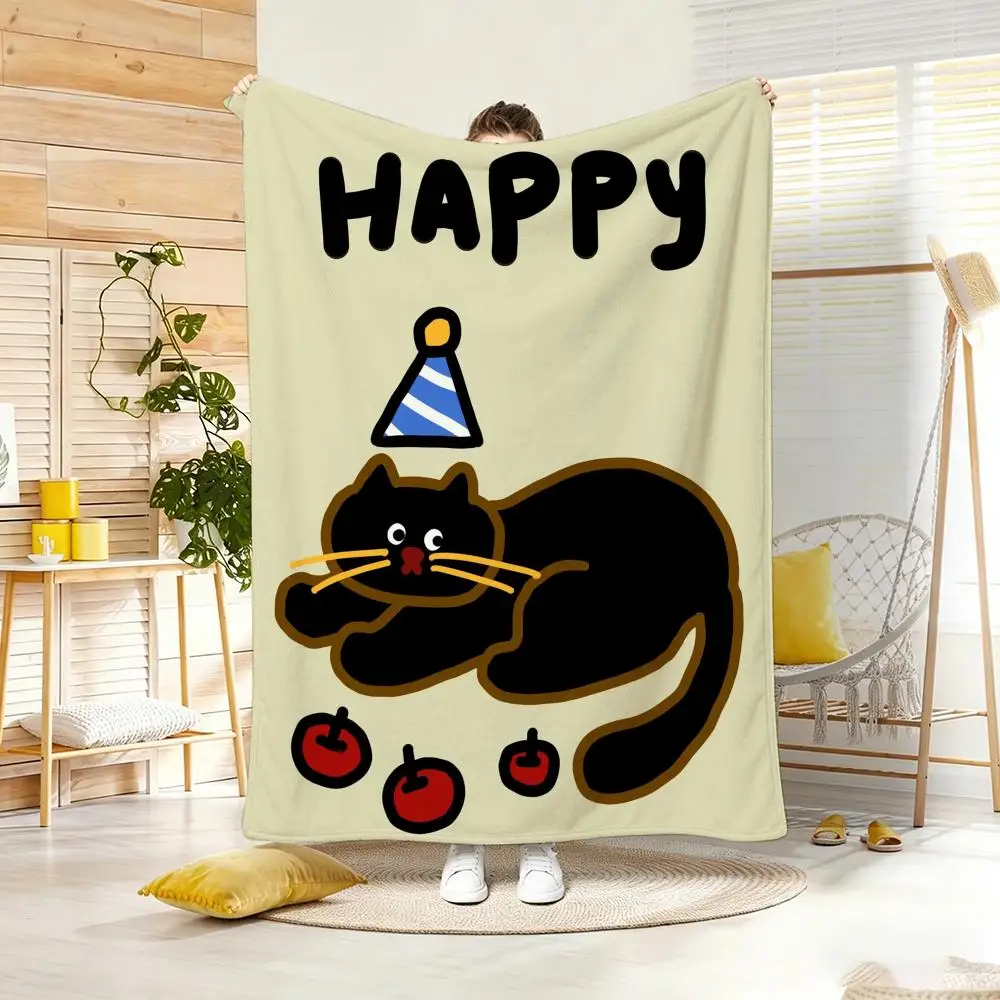 Pastel Cute Korean minimalist cozy style Throw Lightweight  Flannel Blanket Soft Skin-friendly for Summer Cooling