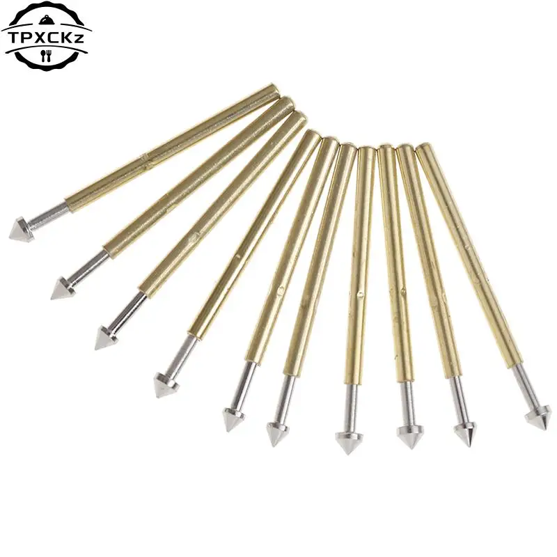 100 Pieces P75-E2 / P75-E3  Spring Test Probe Pogo Pin 1.3mm Conical Head Gold Plated 1.0mm Thimble Wholesale