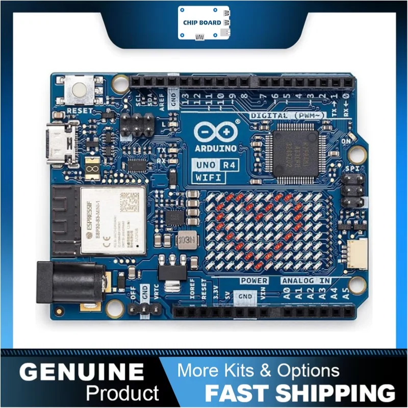Arduino UNO R4 WiFi [ABX00087] - Renesas RA4M1 / ESP32-S3 - Wi-Fi, Bluetooth, USB-C, CAN, DAC, OP AMP, Qwiic Connector, 12x8 LED