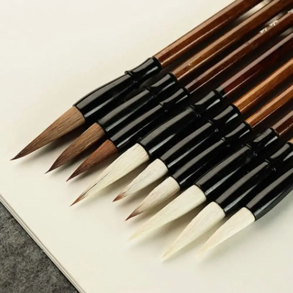 Traditional Chinese Calligraphy Brush Oil Watercolor Oil Painting Scriptures Writing Brush Wood High-end Art Paint Brush