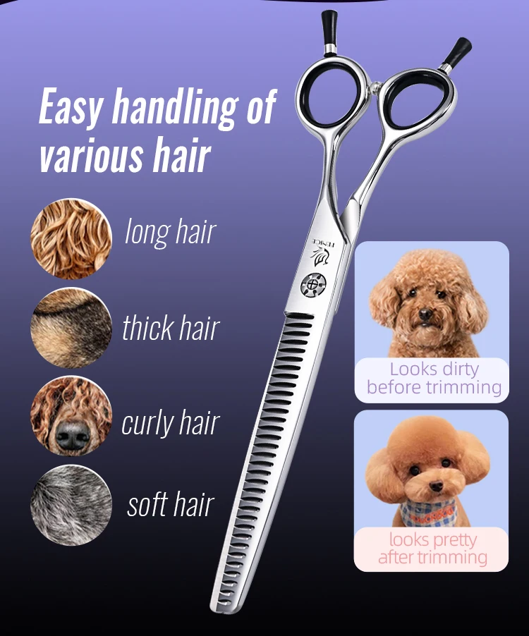 Fenice Japan 440C Edelstahl 6,75/7 Zoll Hundepflege-Schere Ausdünnungsschere für Hunde Ausdünnungsrate 50-60% – Detail 7