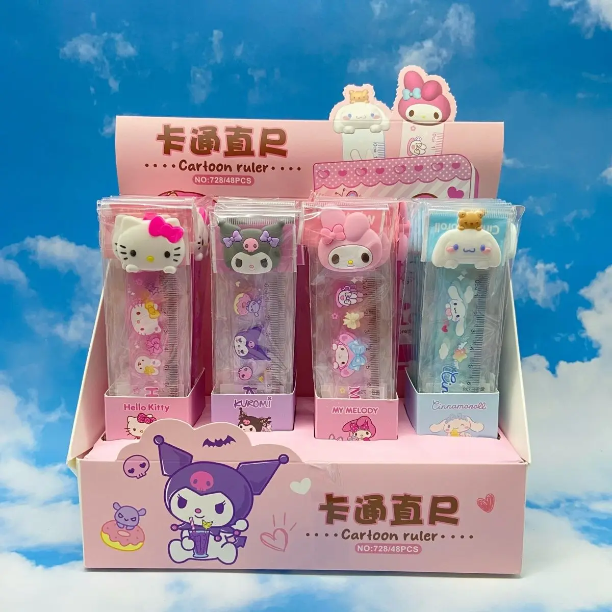 

Anime Sanrio Hello Kitty Limited Edition Ruler Student Straight Ruler Kuromi Cinnamoroll Creative 15 Cm Cartoon Straight Ruler