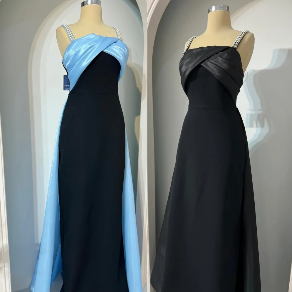 Customized Evening  Sexy Casual  Jersey Draped Pleat Wedding Party A-line Spaghetti Strap Bespoke Occasion Gown Long Dresses